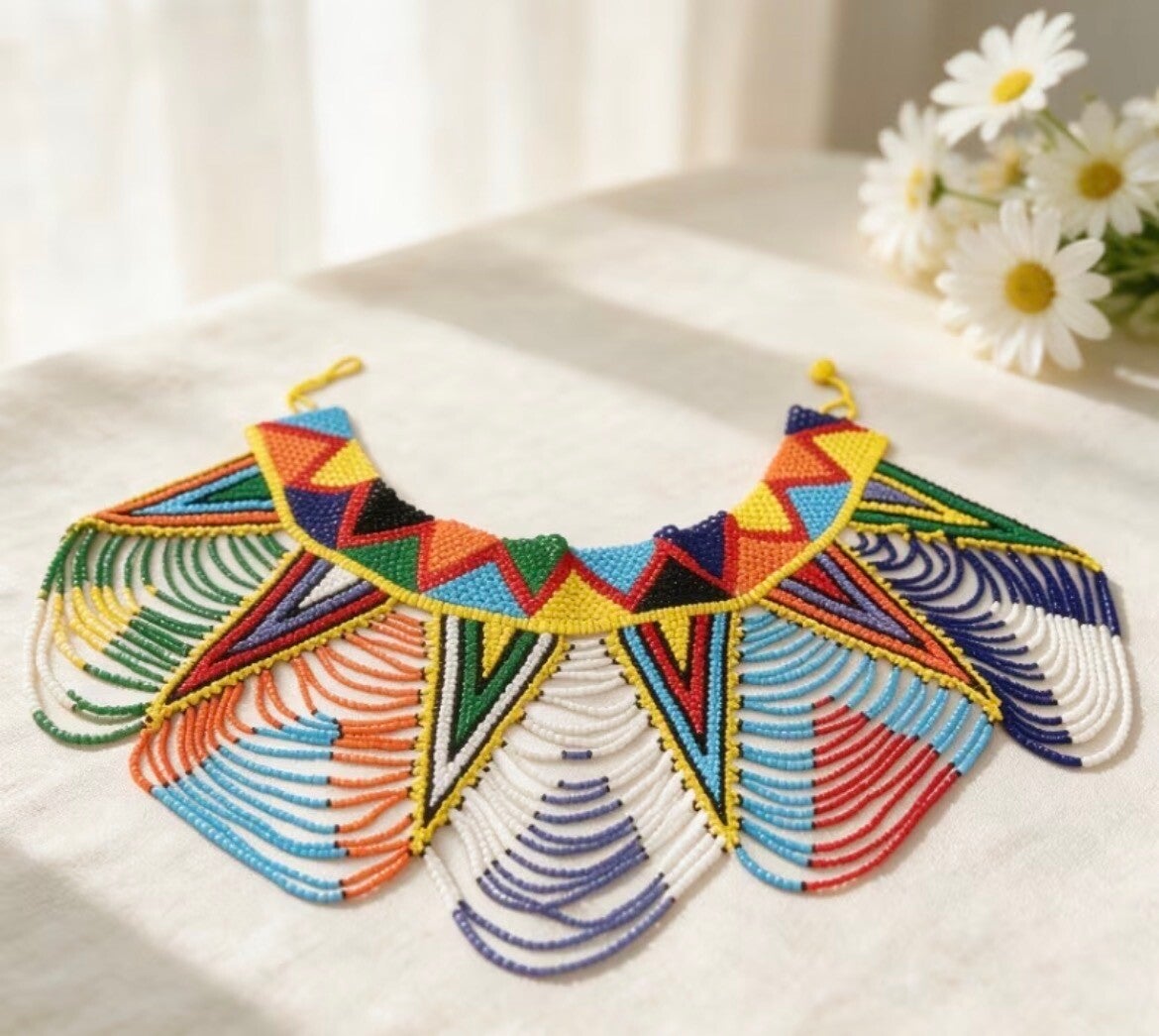 Handgeweven Geometrische kralen ketting