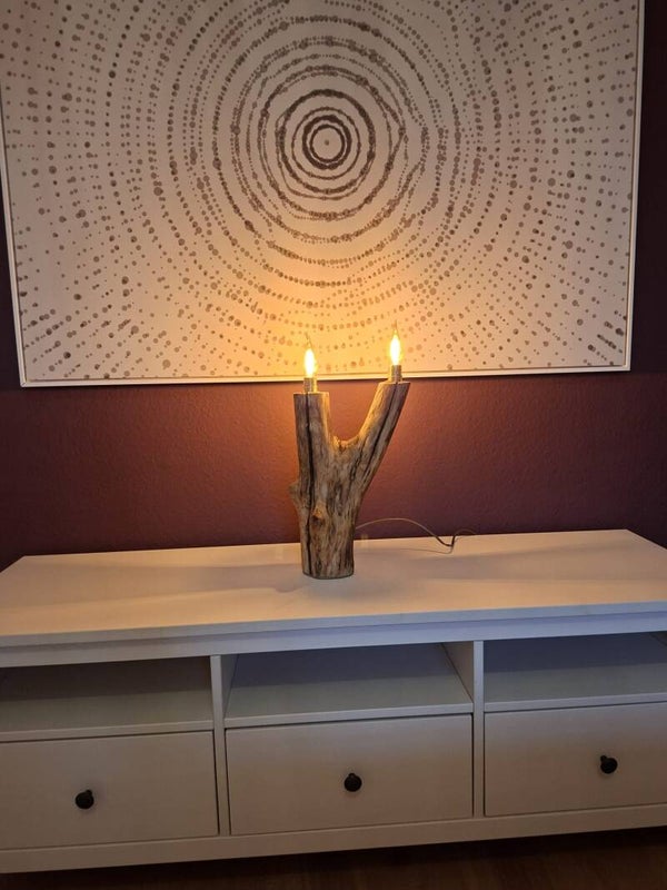 Holz-Lampe, doppelt