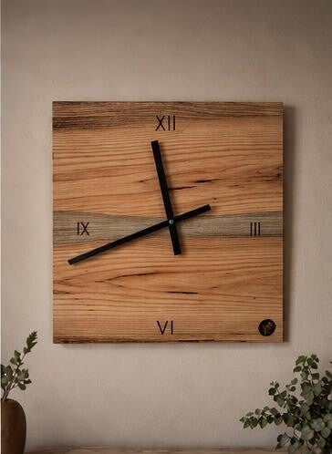 Holz-Uhr, Hängeuhr, Fichte