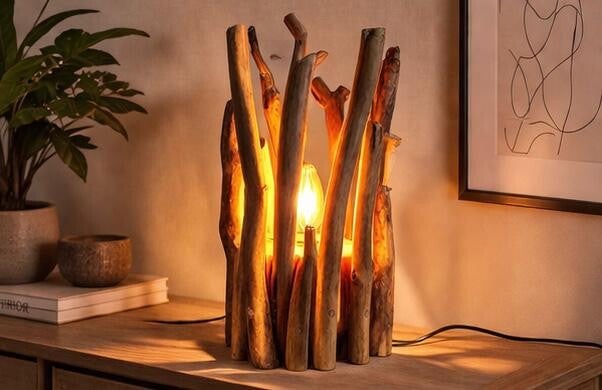 Holz-Lampe aus  Ästen