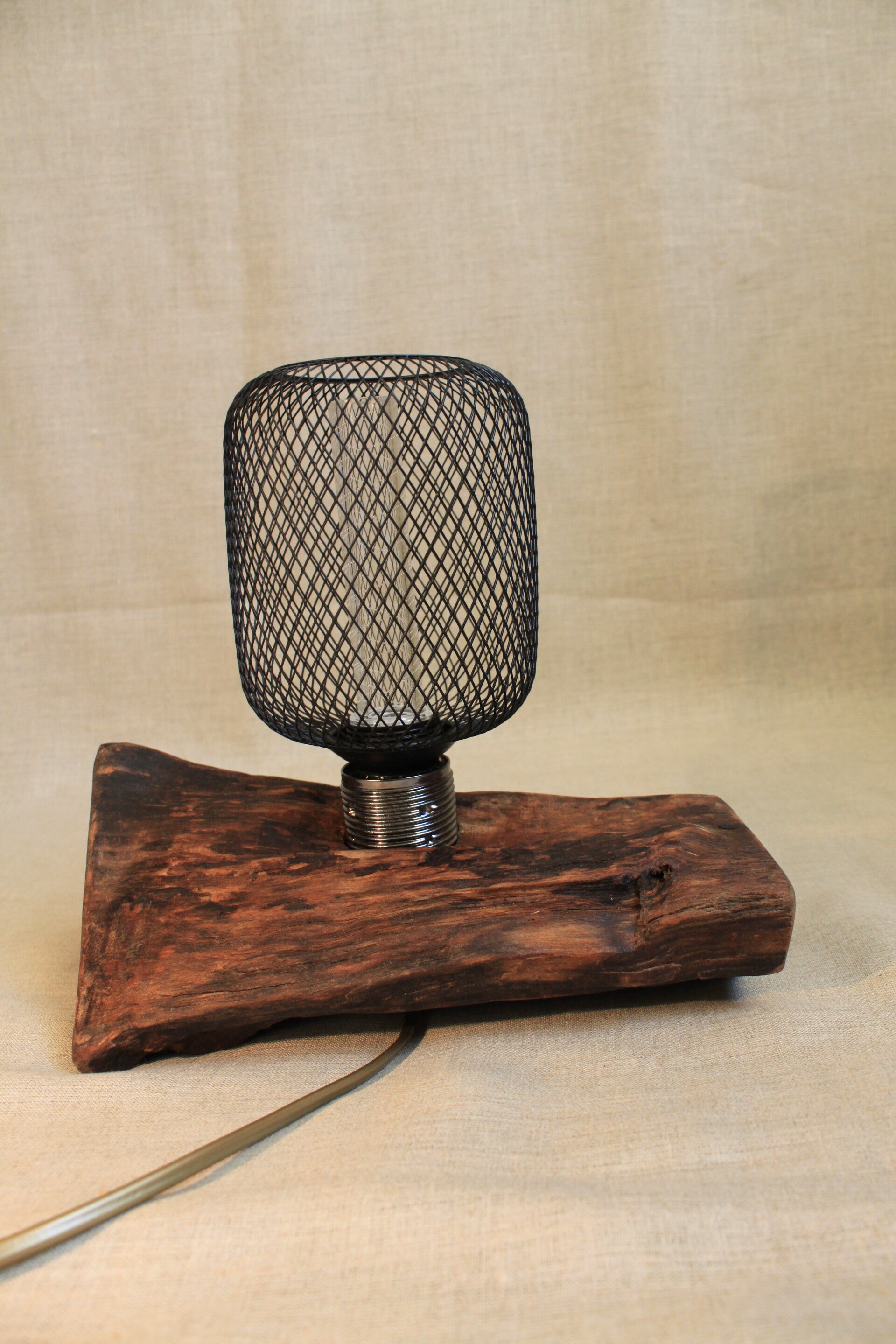 Holz-Lampe, klein, rustikal