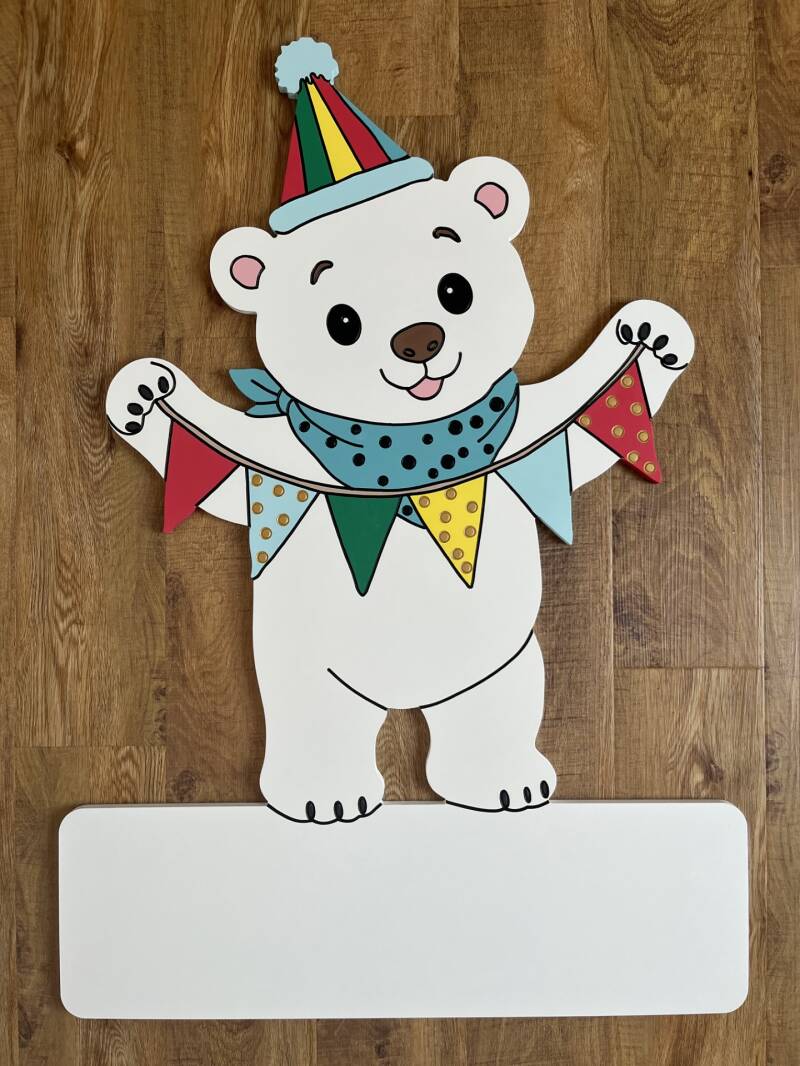 Geburtstafel Eisbär mit Grilande