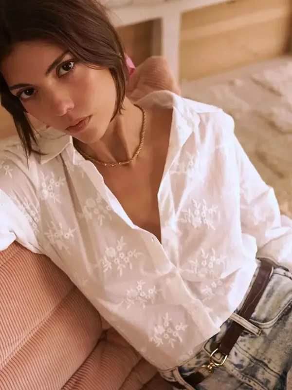 Damenbluse florales Muster- In April 1986 - 100% Baumwolle - XXXL 44/46