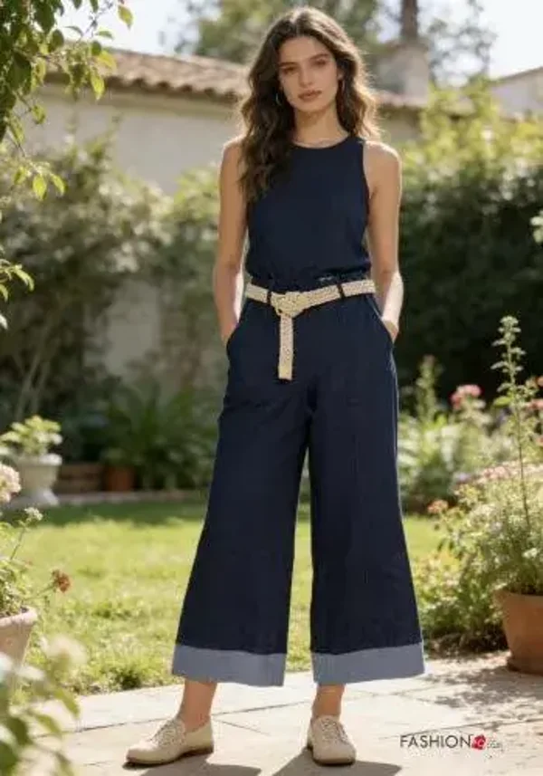 Jeans aus Baumwolle mit Gürtel - in verschiedenen Größen