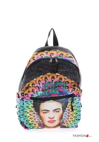 Frida Kahlo Rucksack - schwarz bunt