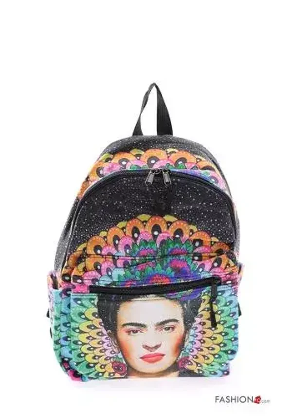 Frida Kahlo Rucksack - schwarz bunt