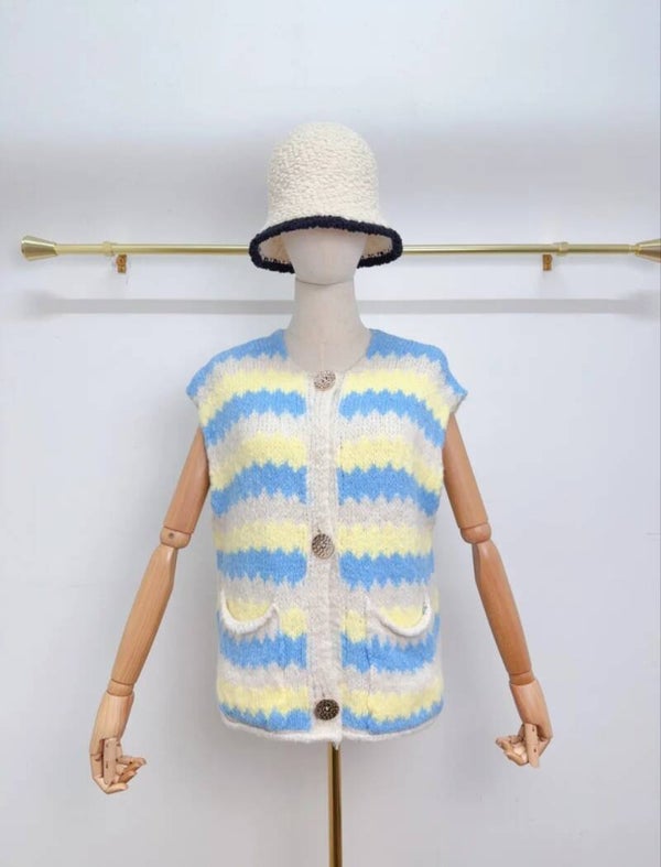 Strickweste mit Wellenform - Einheitsgröße 36/42