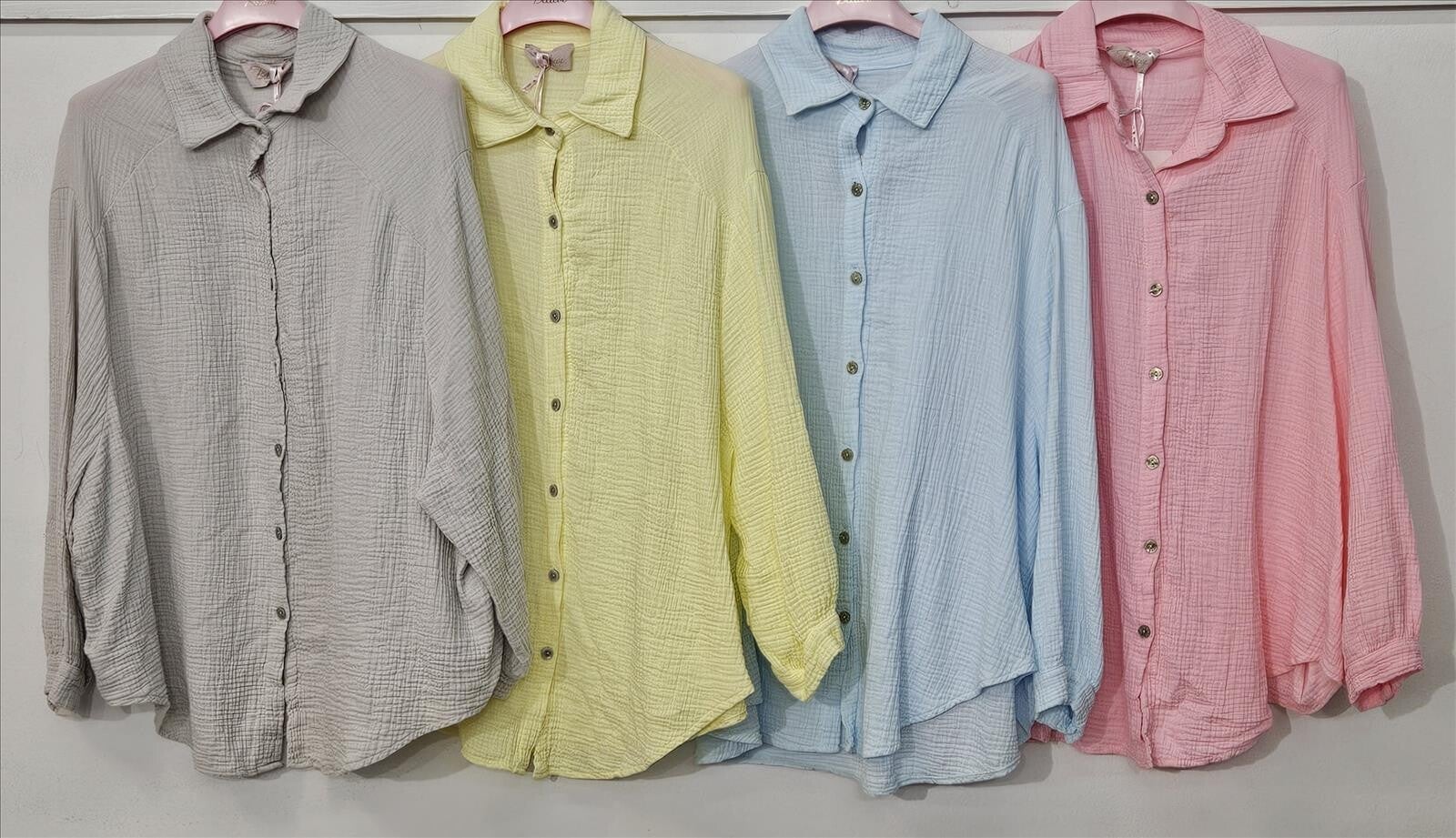 Musselin Bluse Oversize in verschiedenen Farben