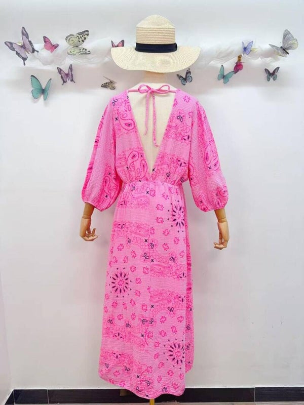 Baumwollkleid im Bandana Look Einheitsgröße 36/42