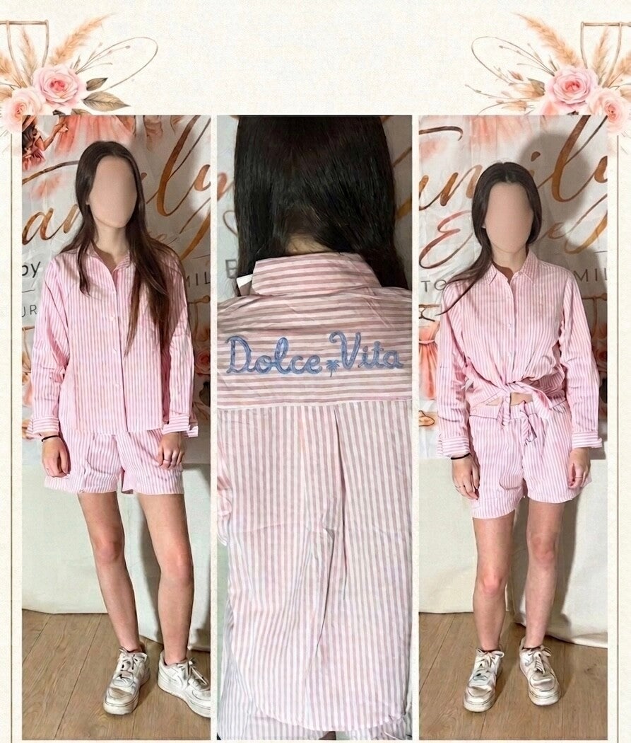Ensemble chemise short fille