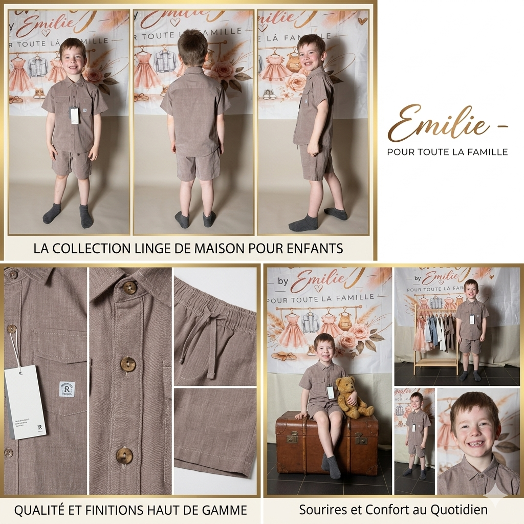 Ensemble short chemise garçon