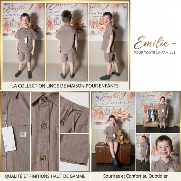 Ensemble short chemise garçon