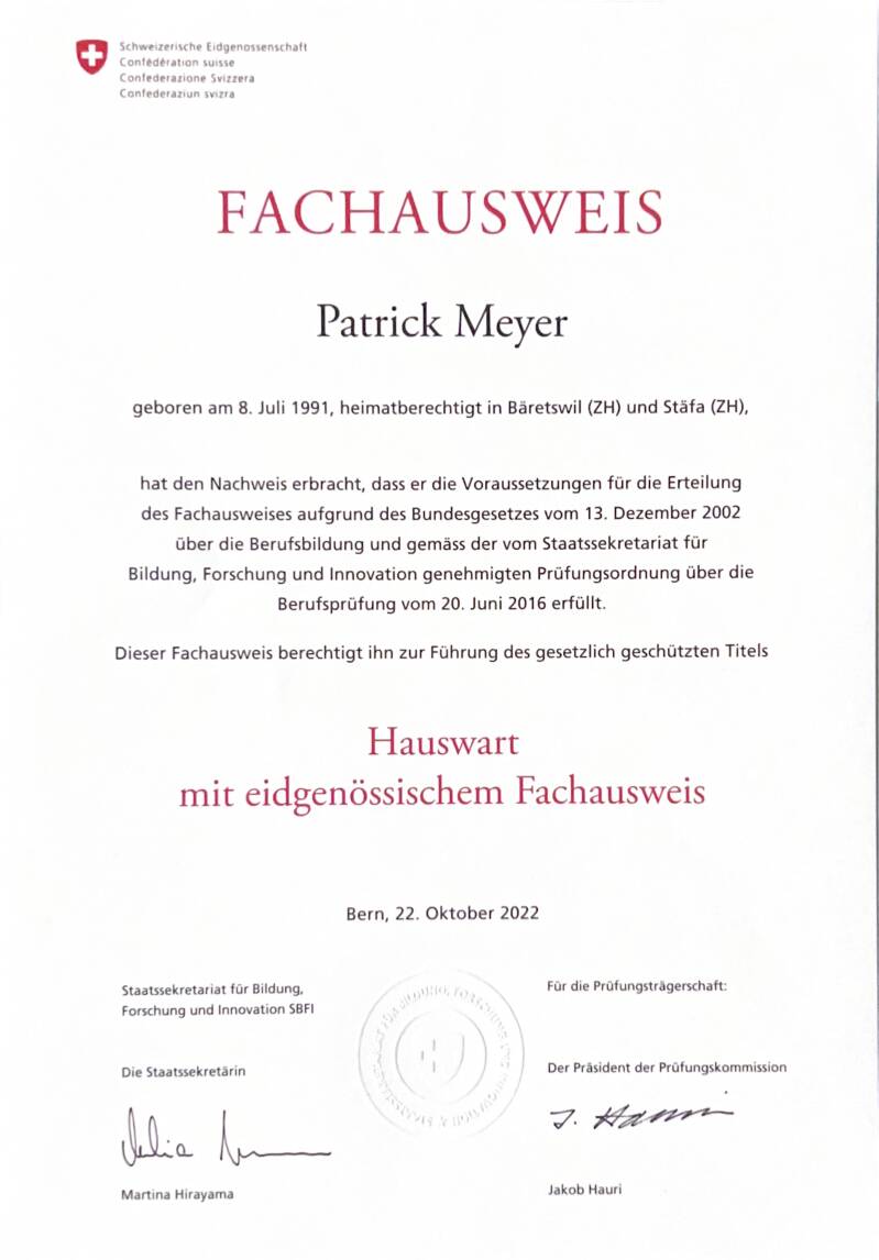 Kurs Hauswart_Patrick Meyer