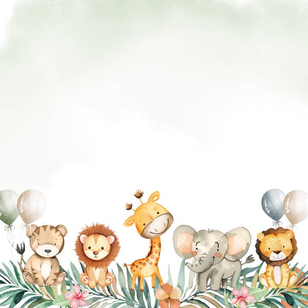 Safari Animals Watercolor Clipart