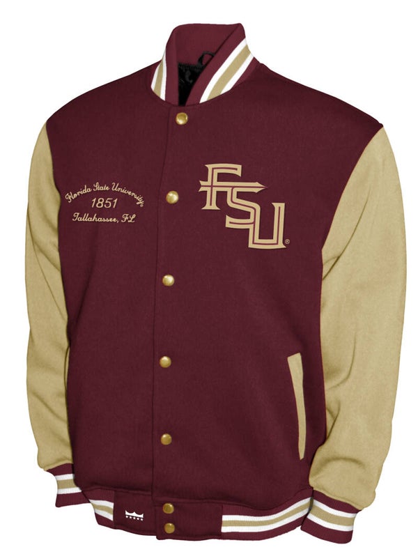 Florida State Seminoles Franchise Club Fleece Varsity Full-Snap Jacket - Garnet