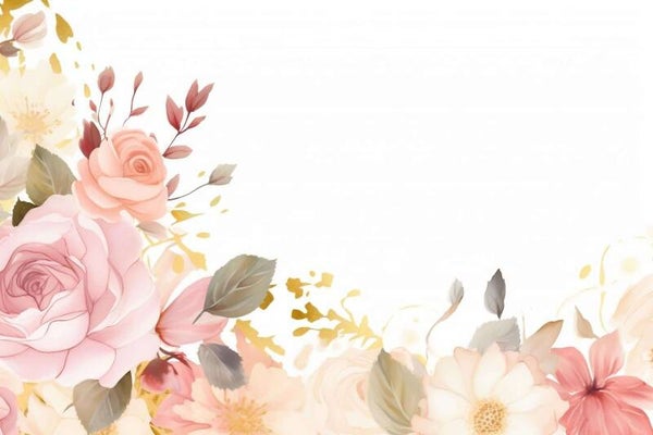 Floral Background with Pink and Beige Flowers