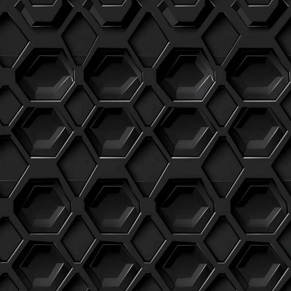 Abstract Hexagonal Shapes on Black Background