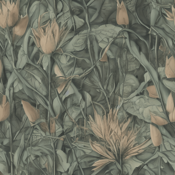 Beige Floral Wallpaper with Pink and White Roses