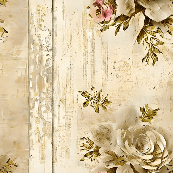 Floral Wallpaper with Various Flowers and Vines