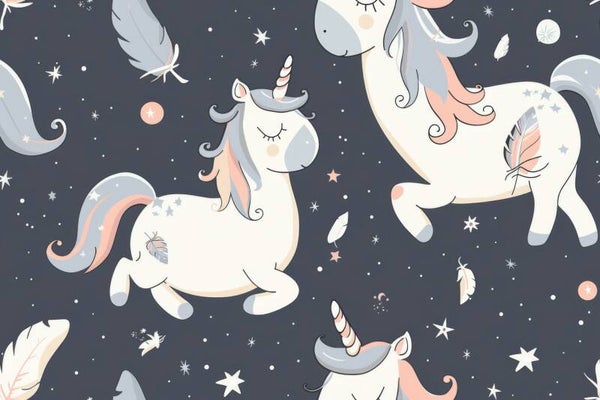 Pattern with Hand Drawn Unicorns