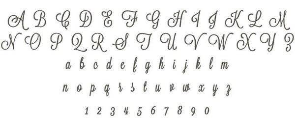 Anna Script Font and Number