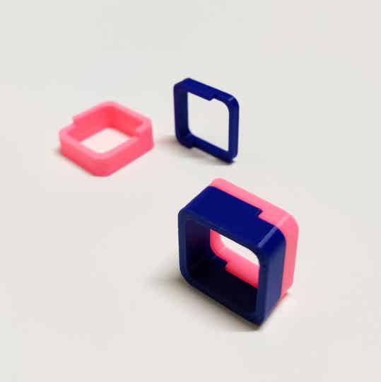 'We fit' ring - blauw/fluoroze