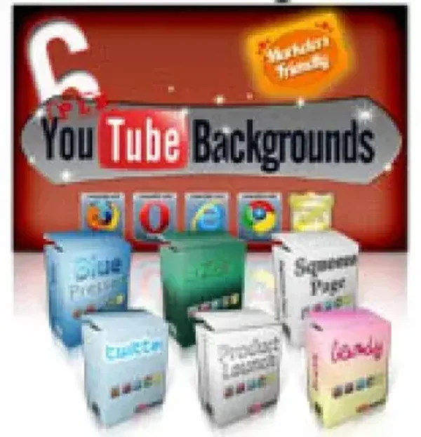 6 PLR YouTube Backgrounds - License: PLR