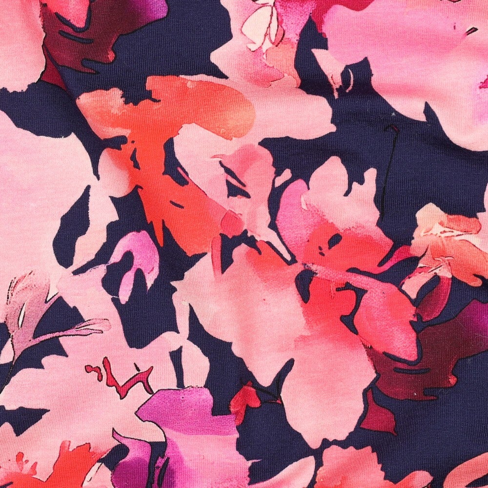 JERSEY DIGITAL FLOWERS - NAVY