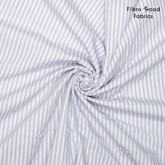 Fibremood  co poplin stone washed strip - lila/wit
