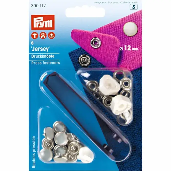 Prym Naaivrijdrukknoop jersey kap parel 12mm - 6st NAVULLING