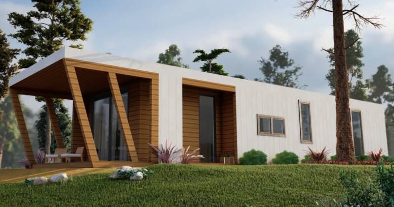 Aurora tiny house ontwerp: Ruim Aurora model met duurzame materialen