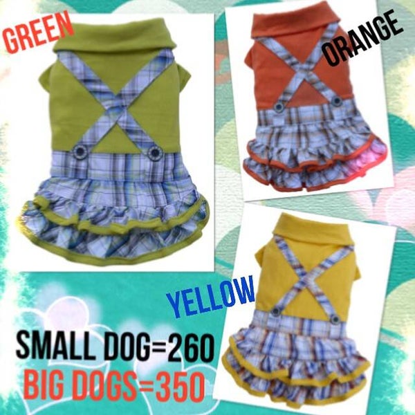 DoggyDolly D302  (43) Shirt-Kleid gelb Hosenträger Look