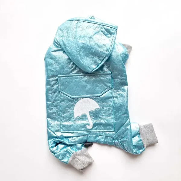 Doggy Dolly DR010 (20) Hunderegenanzug  leuchtendes blau Kapuze Leckerlitascherlitascheleuchtendes Orange Kapuze Leckerlitasche