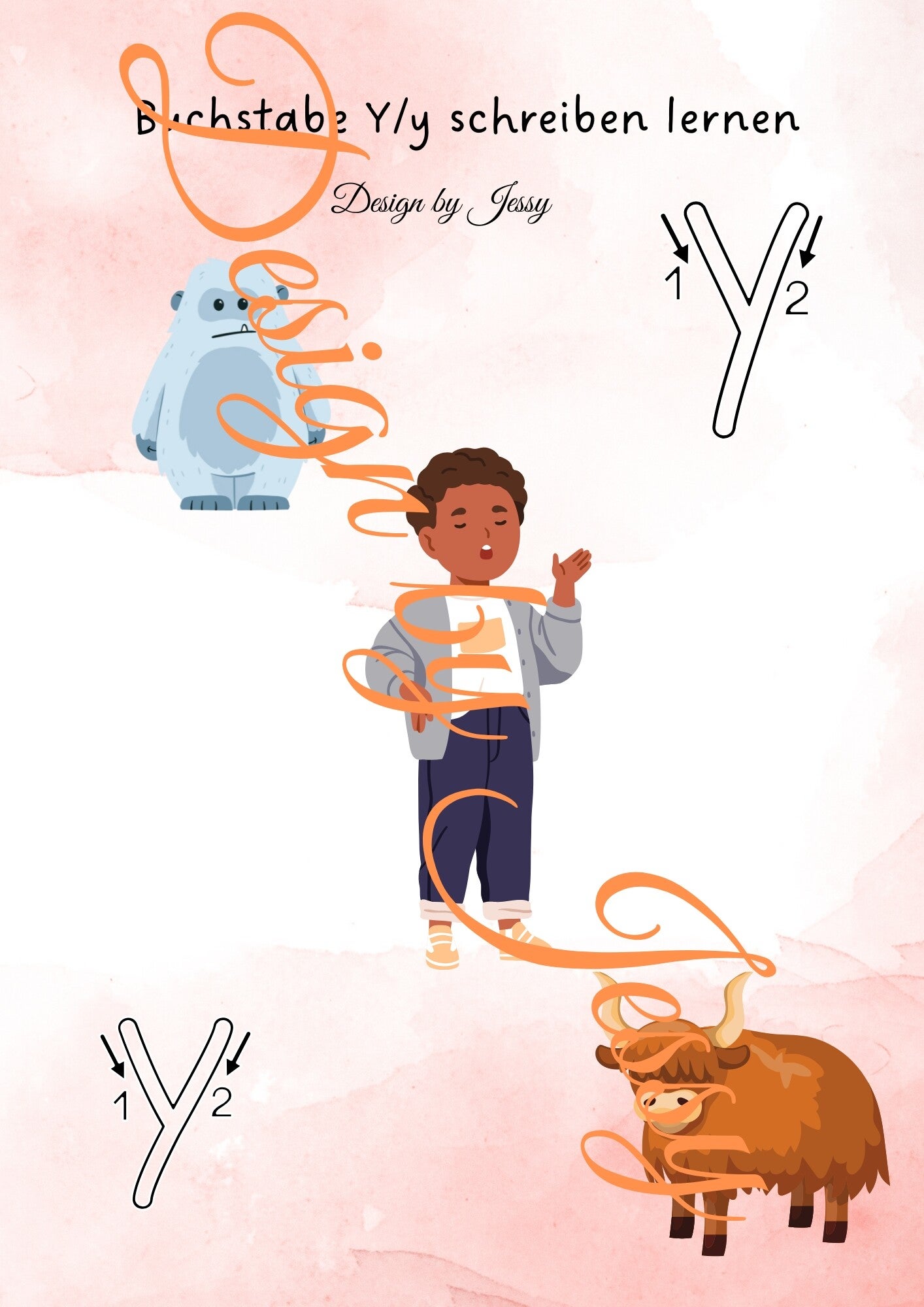 Buchstabe Y schreiben lernen