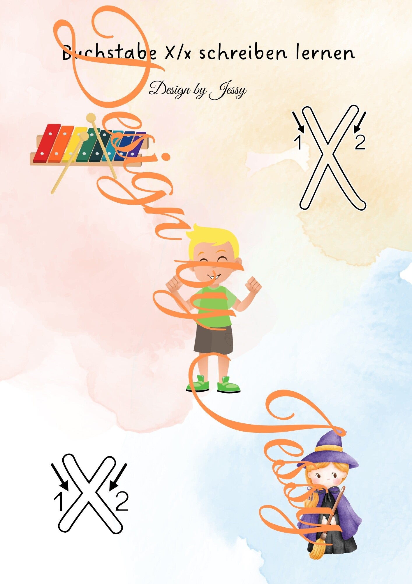 Buchstabe X schreiben lernen