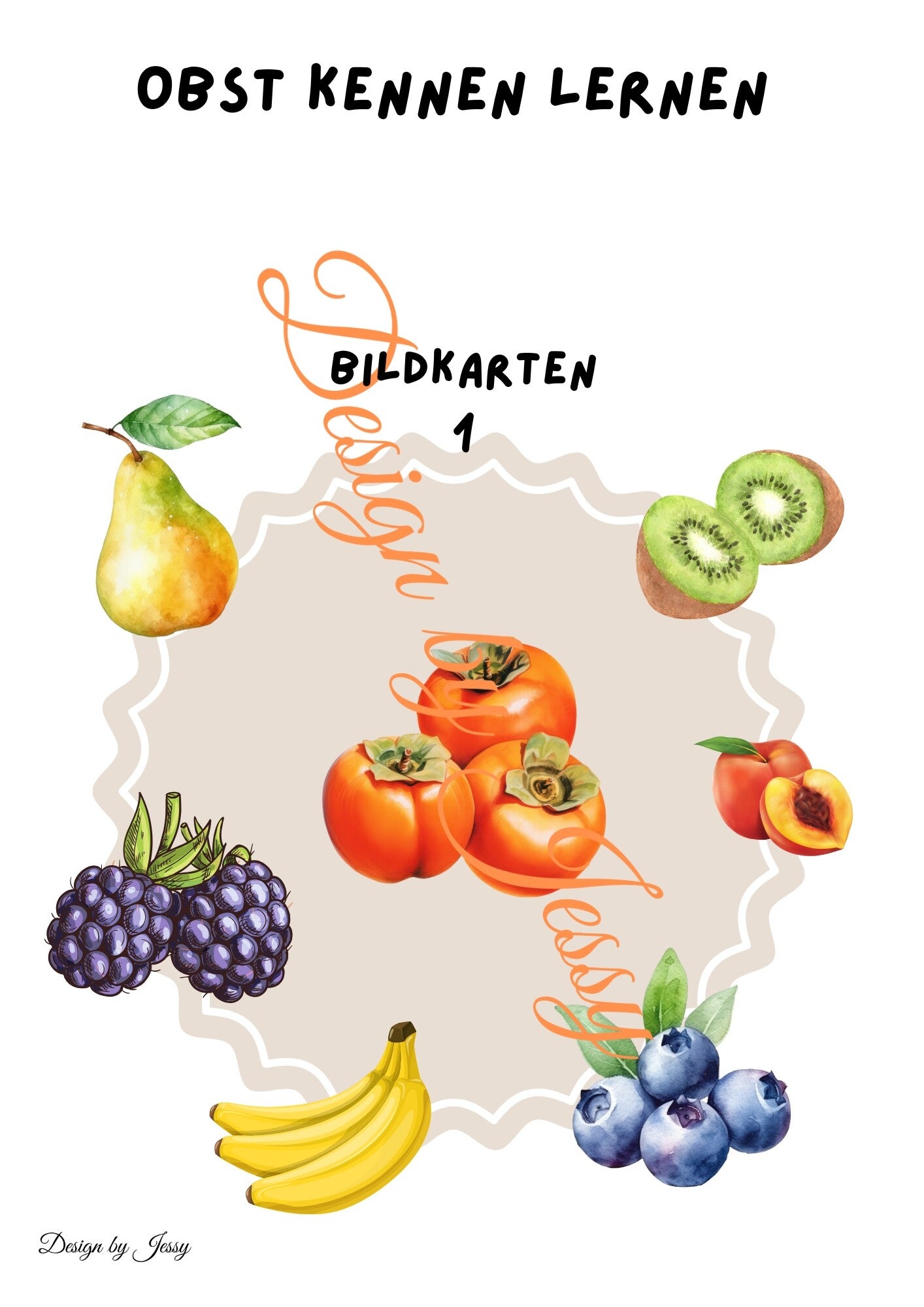 Obst-Kreis-Bildkarten – erkennen, benennen und lernen 1