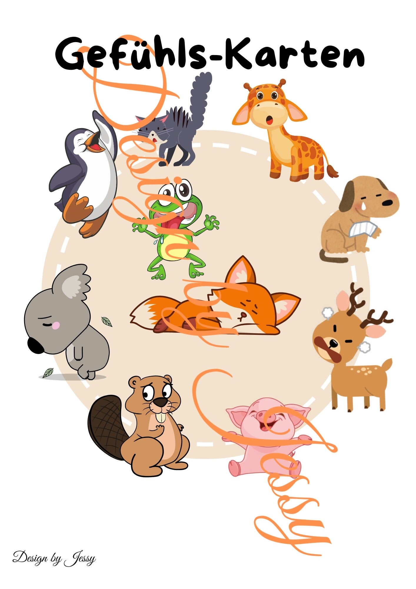 Gefühlskarten mit Tieren