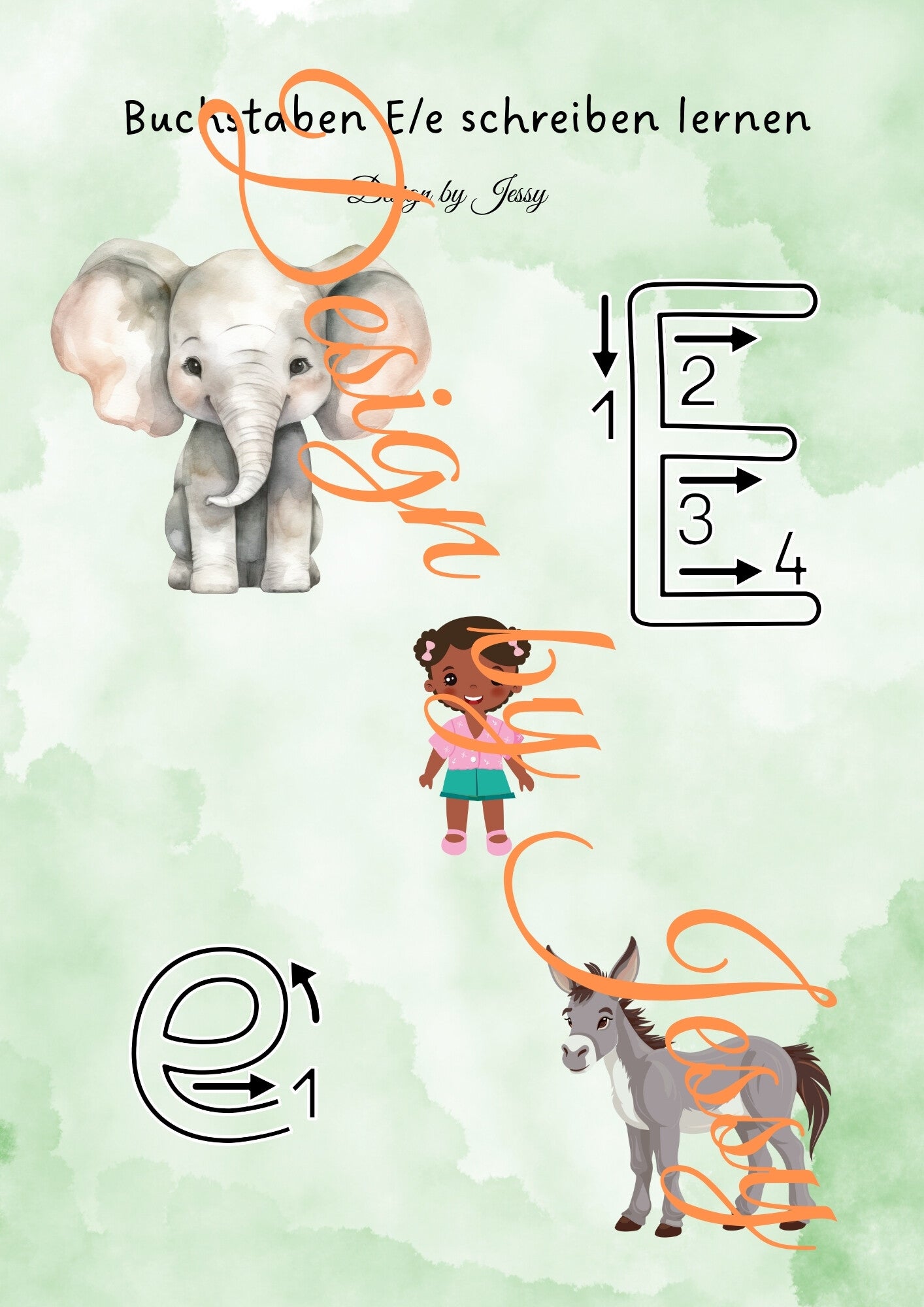Buchstabe E schreiben lernen