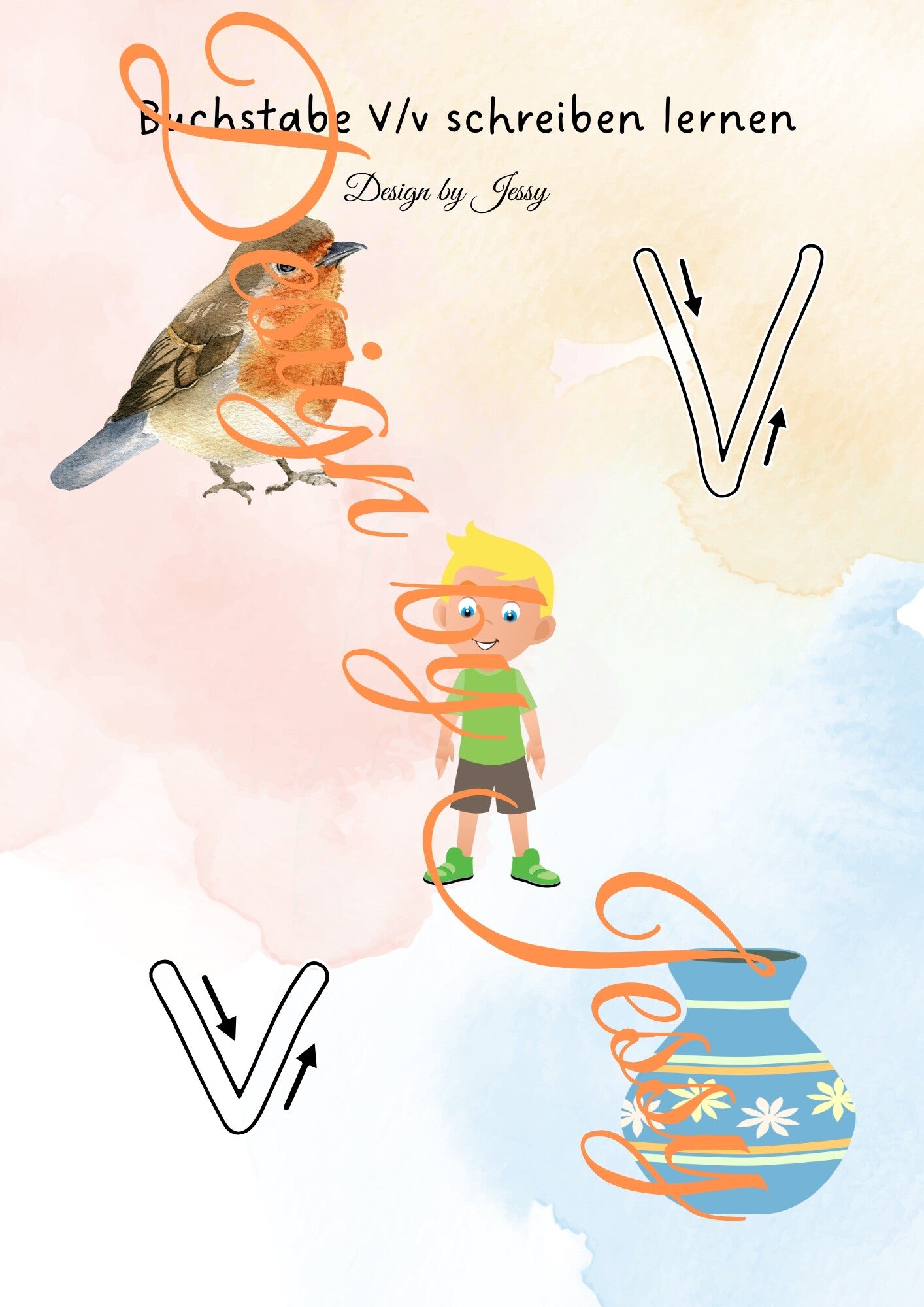 Buchstabe V schreiben lernen