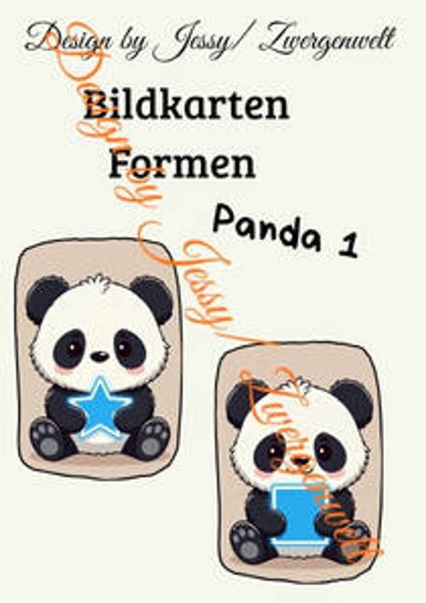 Bildkarten Formen Panda 1 (Digital)