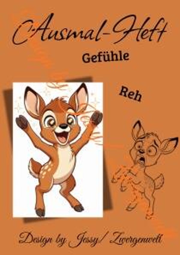 Ausmal-Mappe Gefühle Reh (Digital)