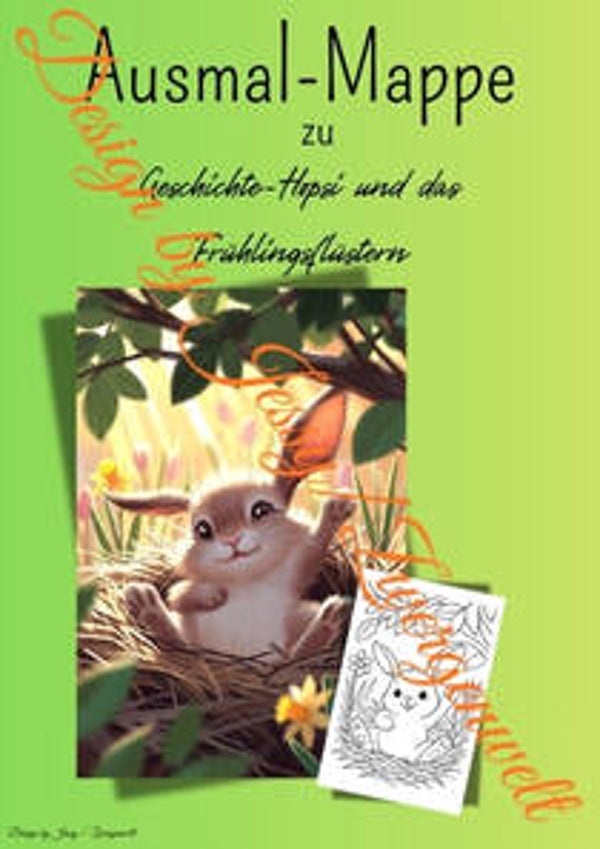 Ausmal-Mappe  „Hopsi und das Frühlingsflüstern“ (Digital)