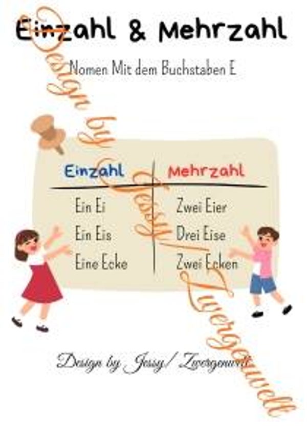 Einzahl & Mehrzahl – Nomen mit Buchstaben E (Druck)