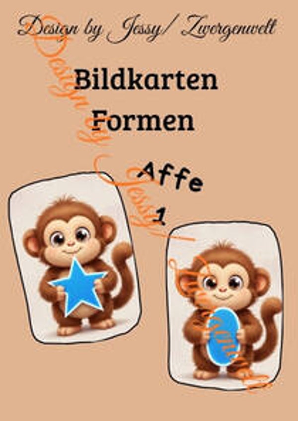 Bildkarten Formen – Affe 1 (Digital)