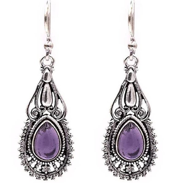 Amethyst Bohemian Crystal Earrings