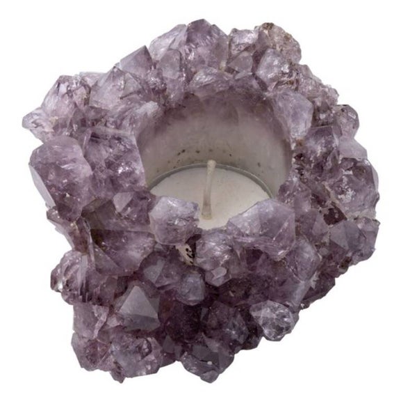 Amethyst Cluster Tea Light Holder