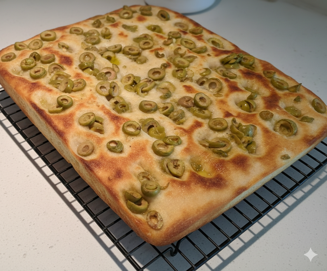 Genovese Focaccia Green Olives