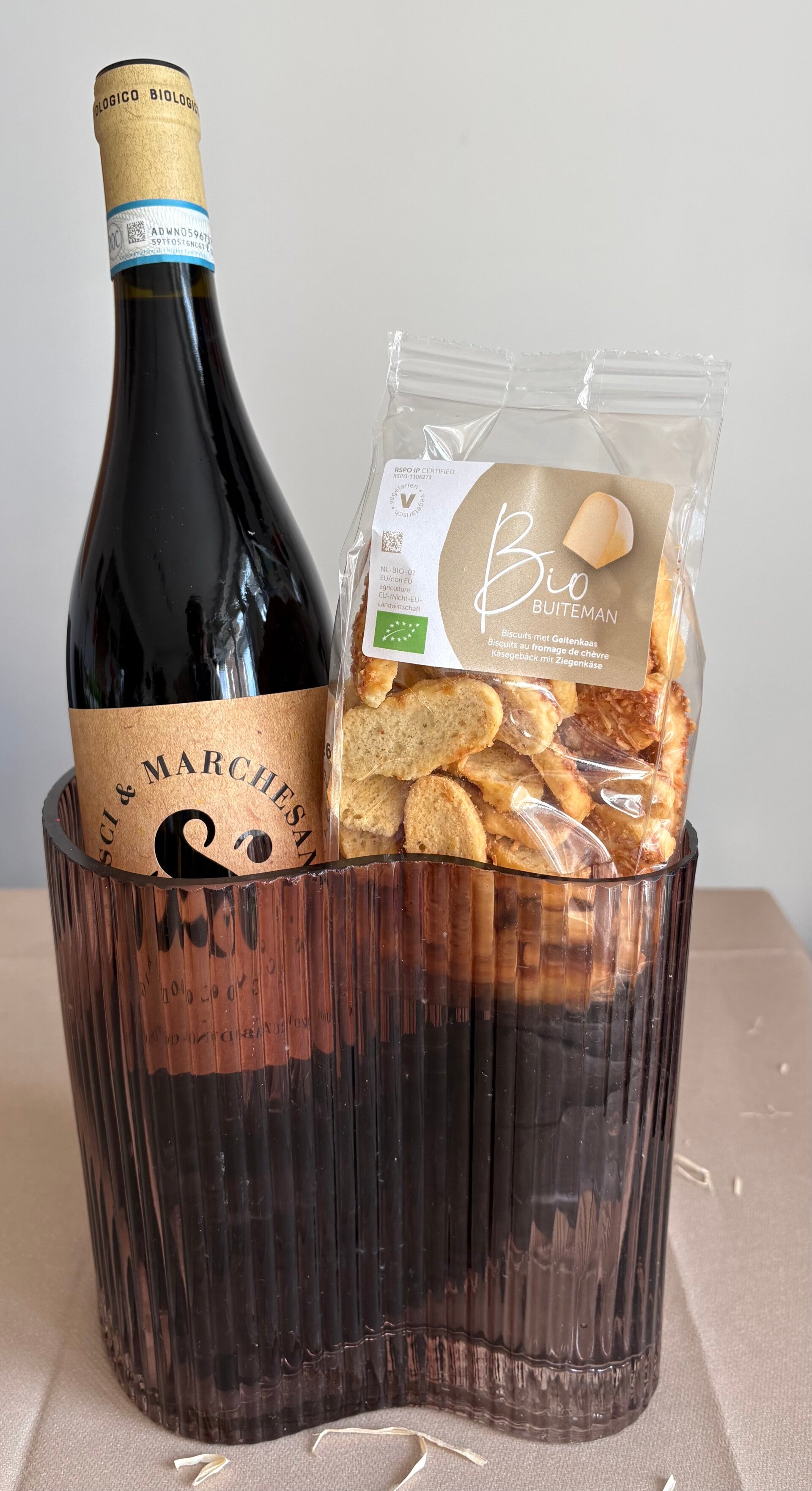 "Panier" Vase Très Design - vin rouge -  biscuit apéro -  Stock limité