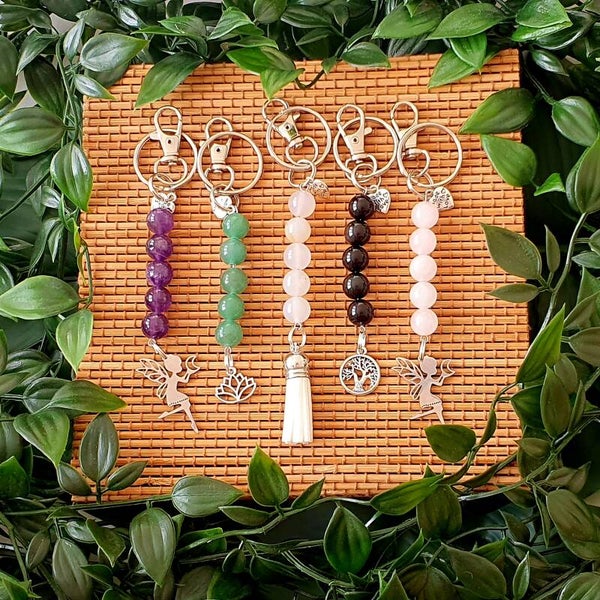 Porte clé 5 pierres naturelles