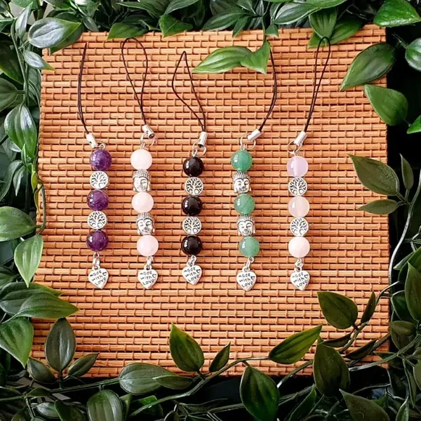 Bijoux de téléphone 3 pierres naturelles